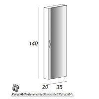 Колонна для ванной комнаты с зеркалом реверсивная CEZARES 44676 Bianco Lucido