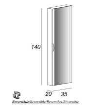 Колонна для ванной комнаты с зеркалом реверсивная CEZARES 44676 Bianco Lucido