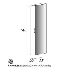 Колонна для ванной комнаты с зеркалом реверсивная CEZARES 44676 Bianco Lucido