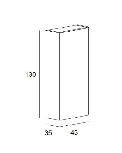 Колонна подвесная с одной распашной дверцей, реверсивная 35x43x130 CEZARES 55234 Bianco opaco