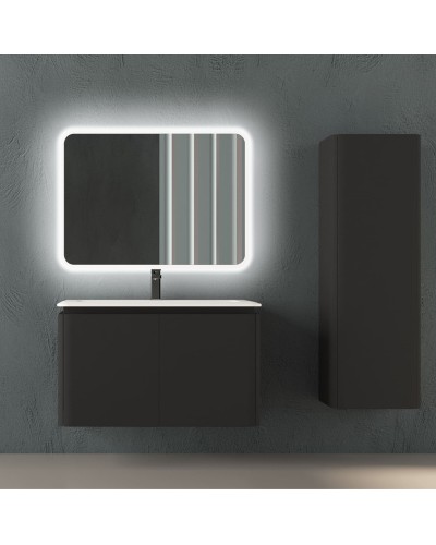 Колонна подвесная с одной распашной дверцей, реверсивная 35x43x130 CEZARES 55235 Nero grafite