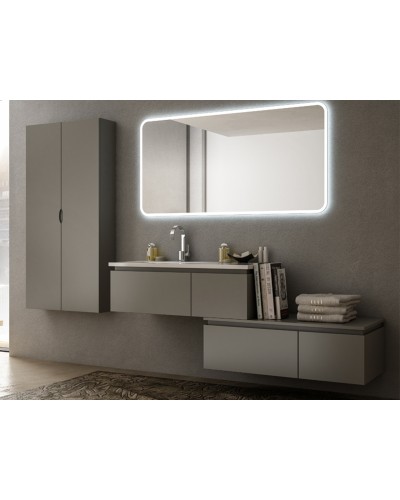 Колонна для ванной комнаты без зеркала реверсивная CEZARES 44597 Grigio talpa opaco