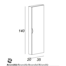 Колонна для ванной комнаты без зеркала реверсивная CEZARES 44828 Rovere tabacco