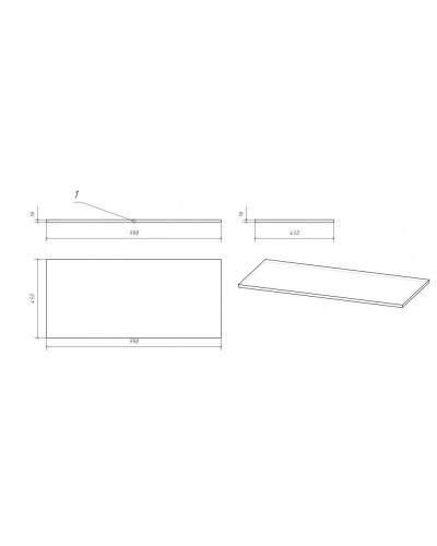 Столешница 99,8 см дуб Cersanit Moduo BL-MOD100