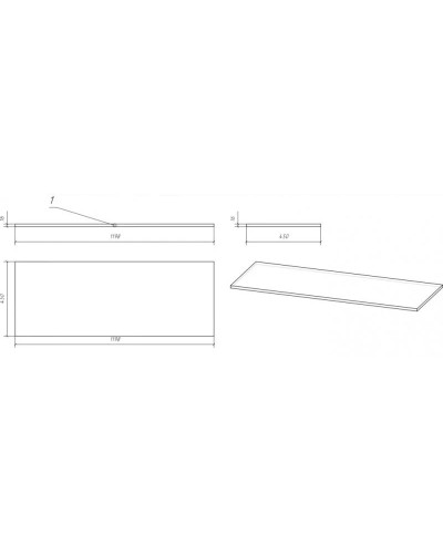 Столешница 119,8 см дуб Cersanit Moduo BL-MOD120