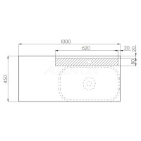 Столешница 100 см дуб рустикальный Акватон Мишель 1A256703MIDR0