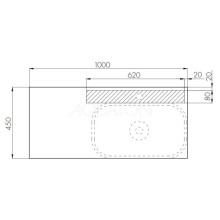 Столешница 100 см дуб рустикальный Акватон Мишель 1A256703MIDR0