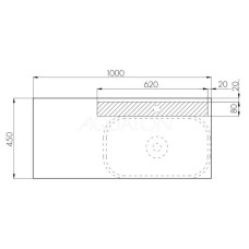 Столешница 100 см дуб рустикальный Акватон Мишель 1A256703MIDR0