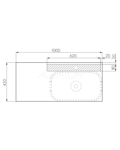 Столешница 100 см дуб рустикальный Акватон Мишель 1A256703MIDR0