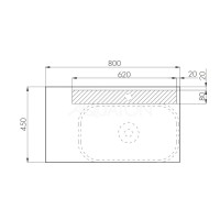 Столешница 80 см дуб рустикальный Акватон Мишель 1A256603MIDR0