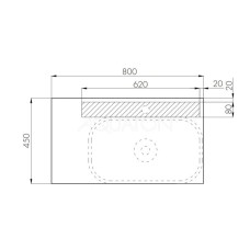 Столешница 80 см дуб рустикальный Акватон Мишель 1A256603MIDR0