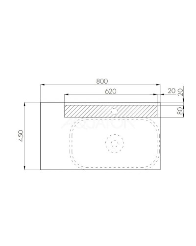 Столешница 80 см дуб рустикальный Акватон Мишель 1A256603MIDR0
