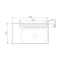 Столешница 80 см дуб эндгрейн Акватон Мишель 1A253003MIX40
