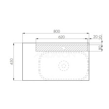 Столешница 80 см дуб эндгрейн Акватон Мишель 1A253003MIX40