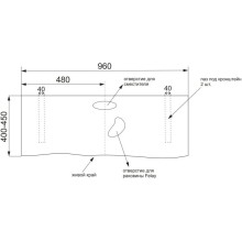 Столешница вяз 96 см с отверстиями Velvex Felay stFEL.100.1-71