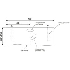 Столешница вяз 96 см без отверстий Velvex Felay stFEL.100-71