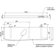 Столешница вяз 140 см без отверстий Velvex Felay stFEL.140-71