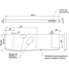 Столешница вяз 140 см с отверстиями Velvex Felay stFEL.140.1-71