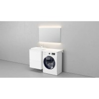 Столешница белый 120 см без отверстий, тумба слева Velvex Klaufs StKLA.120.60.TL.MH-216.616