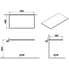 Столешница 90,5 см дуб VitrA Origin 65947