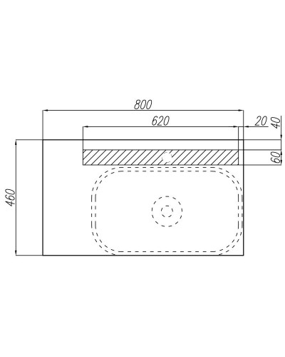 Столешница 80 см Акватон Мишель 1A253203MIX40
