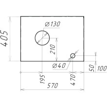 Столешница 57 см серый матовый Grossman Флай 506002