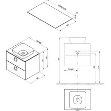 Столешница 60 см белый глянец Ravak Comfort 600 X000001379