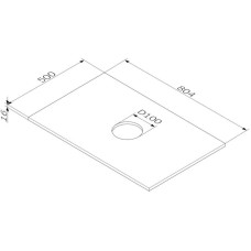 Столешница 80,4 см белый глянец Am.Pm Func M8FST0801WG