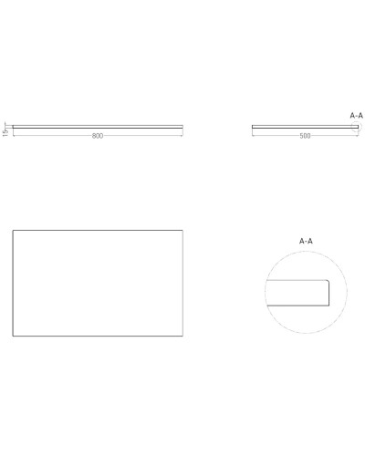 Столешница 80 см белый матовый Salini S-Stone Costa 200121M
