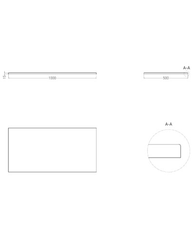 Столешница 100 см белый матовый Salini S-Stone Costa 200122M