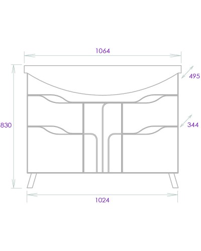 Тумба под раковину Onika ВЕРОНЭЛЛА 105.16 110508 Белая