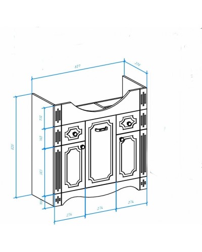 Тумба под раковину Bellezza Кантри 85 4639914000019 Белая
