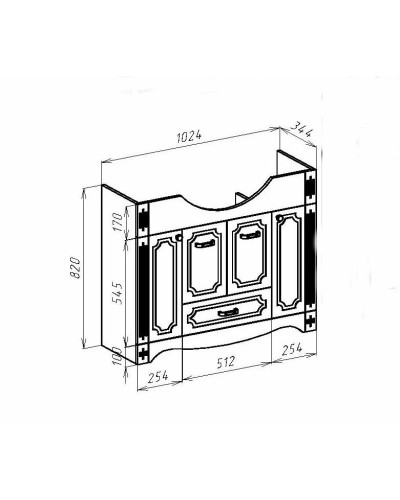 Тумба под раковину Bellezza Кантри 105 4639918000015 Белая