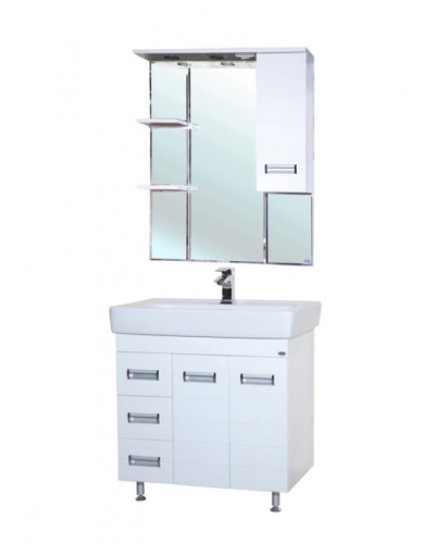 Тумба под раковину Bellezza Сиена 80 4633913080010 с бельевой корзиной Белая