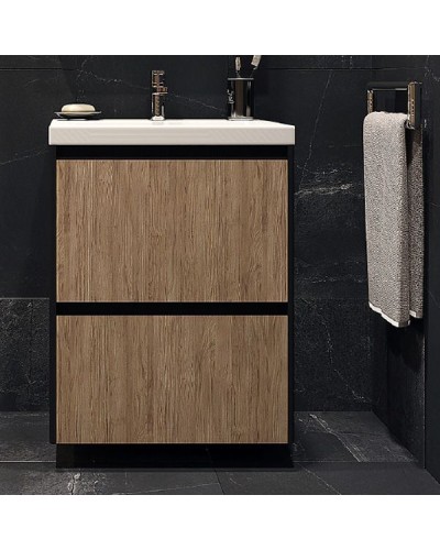 Тумба под раковину Velvex Klaufs 60 tpKLA.60.2Y-617.217 подвесная Черный+дерево