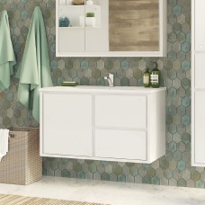 Барселона - 90 Тумба подвесная с 3 ящ. белая эмаль