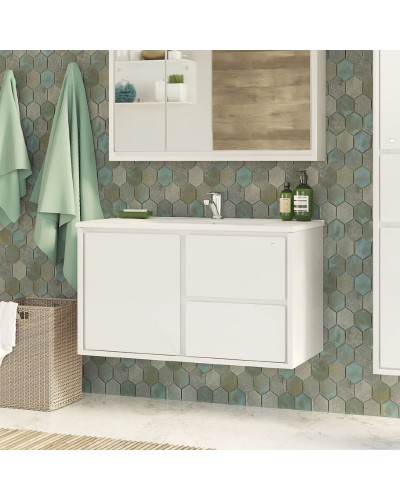 Барселона - 90 Тумба подвесная с 3 ящ. белая эмаль