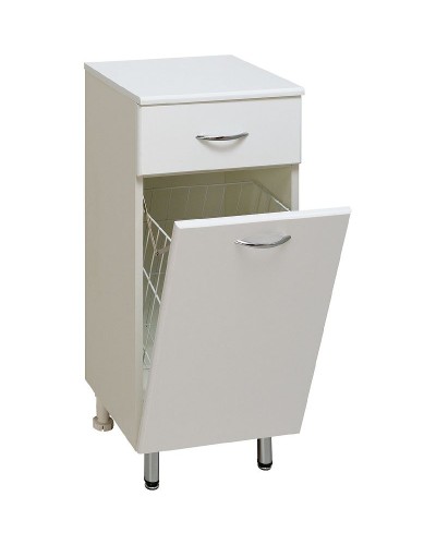 Тумба Runo Эконом 40 00000000118 с бельевой корзиной Белая