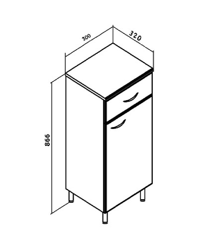 Тумба Runo Эконом 40 R 00000000117 Белая