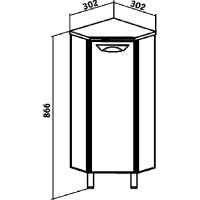 Тумба Runo Эконом 30 R 00000000005 угловая Белая