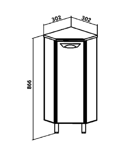 Тумба Runo Эконом 30 R 00000000005 угловая Белая