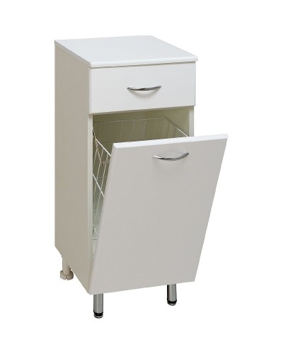 Тумба Runo Эконом 30 00000000112 с бельевой корзиной Белая