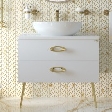 Маргарет - 80 Тумба напольная с 2 ящ. золот. фурн.