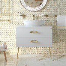 Маргарет - 60 Тумба напольная с 2 ящ. золот. фурн.