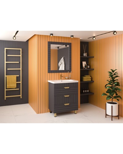 GLOSTER - 70 Тумба с 3 ящ. напольная, графит