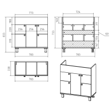Жардин - 65 Тумба прямая светло-бежевая