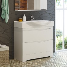 Элвис - 85 Тумба напольная с 2 ящ. белая эмаль