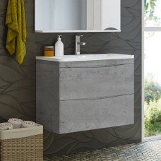 Атлантик -100 Тумба подвесная с 2 ящ. закруг. края серый камень