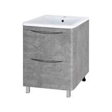 Атлантик - 60 Тумба напольная  с 2 ящ. закруг. края серый камень