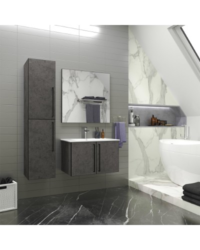 ROCK - 90 Тумба прямая подвесная темно-серый (Чикаго) ЛДСП